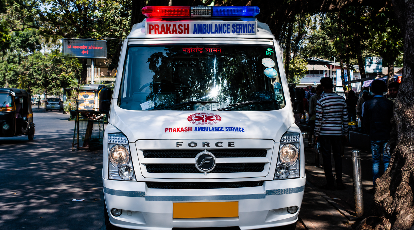 Emergency ambulance ready for dispatch